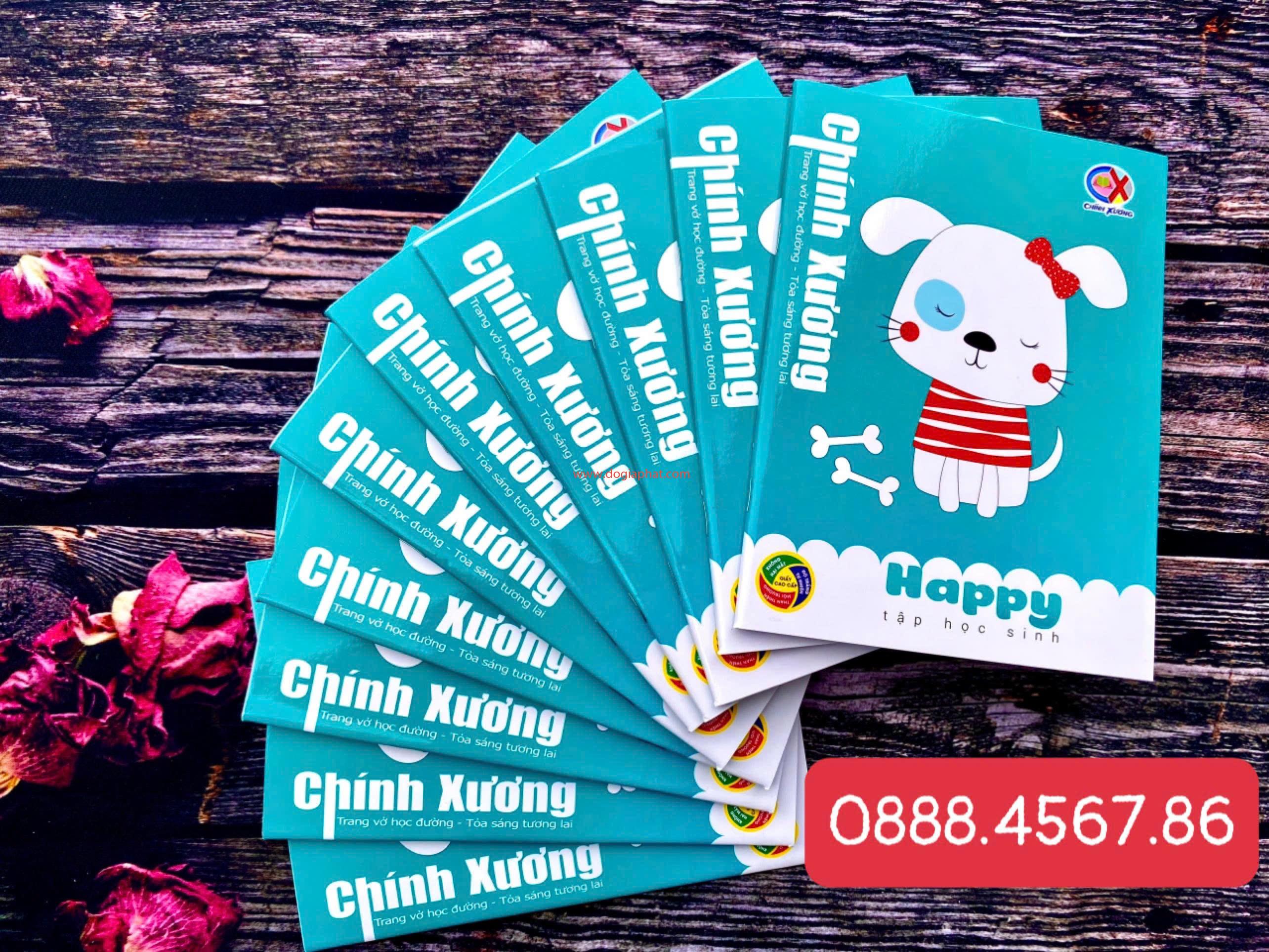 Tập Happy Chính Xương 70gsm 96T 4 ô + 5 ô 