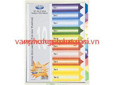 Bìa phân trang nhựa 10 Số