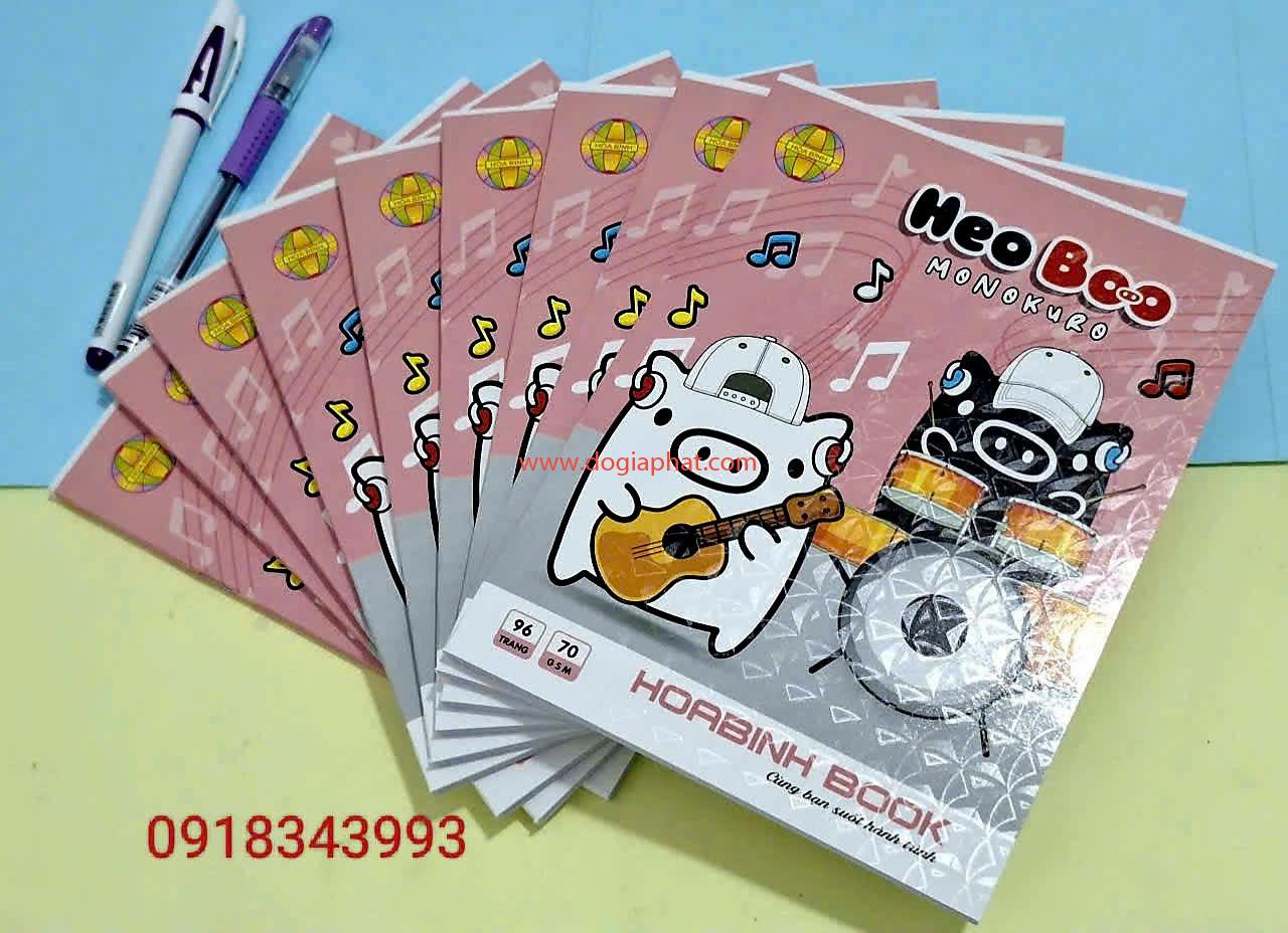 TẬP HEOBOO HÒA BÌNH ĐL 70GSM 96 TRANG 4 Ô + 5 Ô GIÁ SỈ 